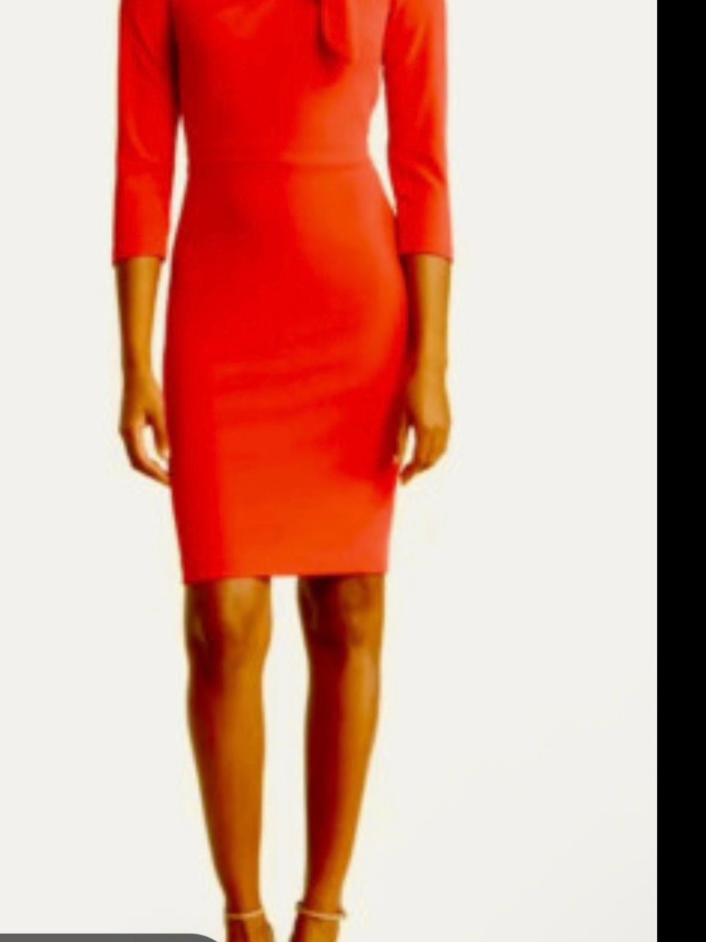 Calvin Klein Red Bow-Detail Long Sleeve Dress - Picture 2 of 2